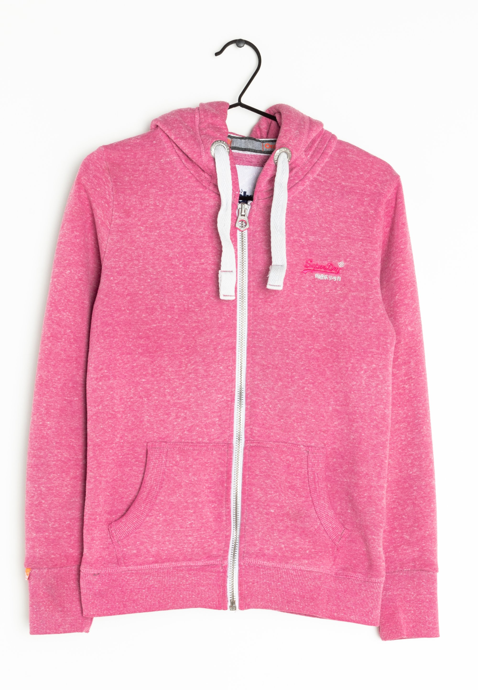 ladies pink zipped hoodie