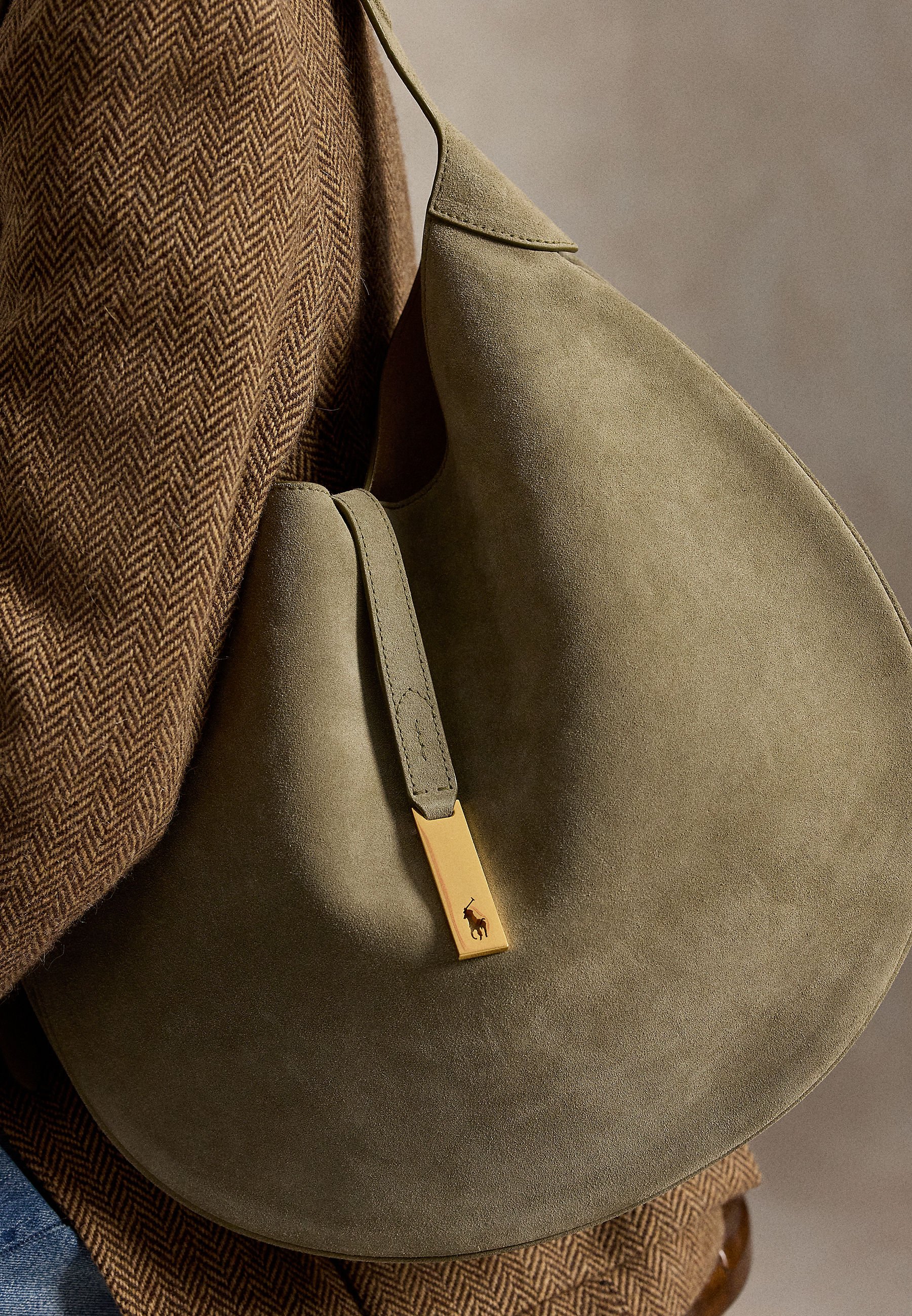 Polo Ralph Lauren POLO ID SUEDE LARGE SHOULDER BAG - Bolso