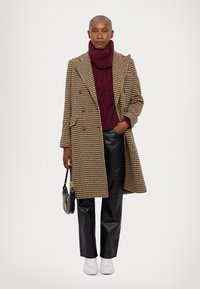 Lauren Ralph Lauren DOUBLE BREASTED HOUNDSTOOTH COAT - Palton clasic - brown/tan