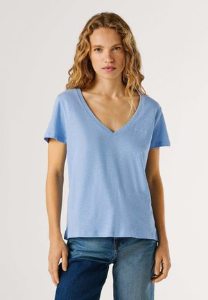 Pepe Jeans, PEPE JEANS BASIC T-SHIRT MEGAN V-NECK - T-shirt basic - bay blue