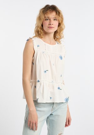 ABREL - Top - wollweiss blau