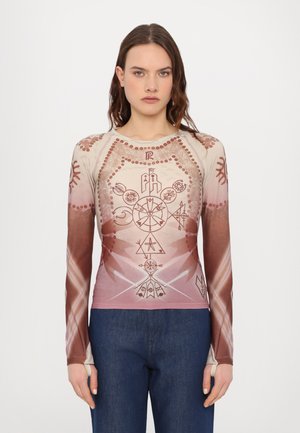 EARTH PRINTED LONG SLEEVE  - Pitkähihainen paita - blush/brown