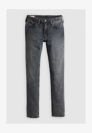 Jeans de mezclilla de color índigo oscuro, con un diseño de pierna recta, estilo de cinco bolsillos, y cierre con botón y cremallera.