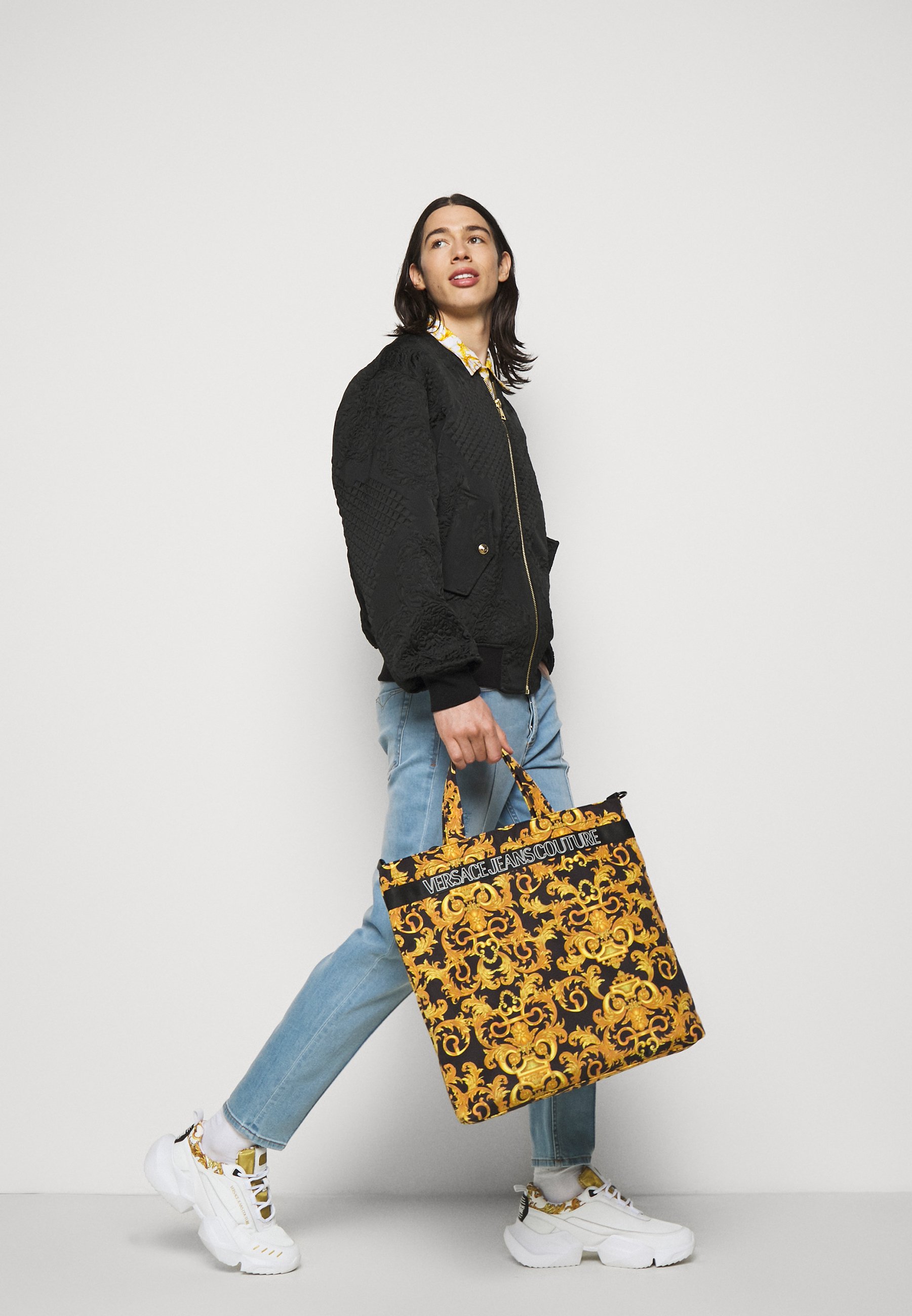 Versace Jeans Couture UNISEX - Tote bag - black/gold/black - Zalando.ie