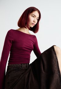Gina Tricot SOFT TOUCH BOATNECK TOP - Hosszú ujjú felső - zinfandel