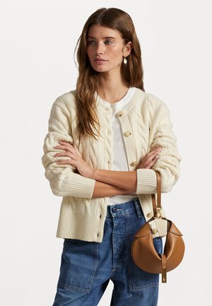 Polo Ralph Lauren CABLE-KNIT WOOL-CASHMERE CARDIGAN - Gilet - authentic cream