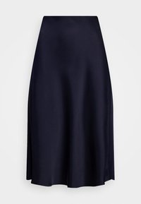 SATIN CHARMEUSE MIDI SKIRT - Suknja A kroja - navy