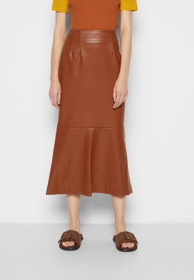 STAUD LAUREL SKIRT - Saia evasé - whiskey