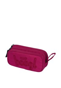 Astuccio fucsia con due scomparti con zip e logo "baagl" tessuto. Realizzato in tessuto, è dotato di una maniglia laterale per un facile trasporto.