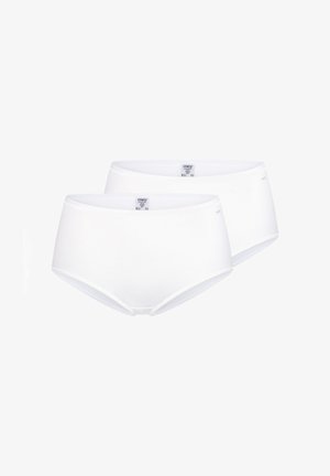 Hvide bomuldsbrief underbukser i et højtaljet design. Blød tekstur med elastisk talje. Indeholder to par.