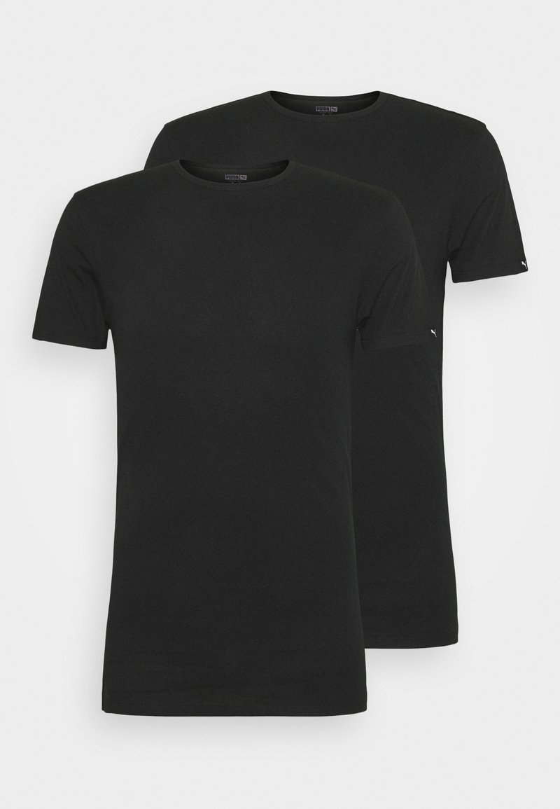 Puma BASIC CREW TEE 2 PACK - Unterhemd/-shirt - black/schwarz - Zalando.de