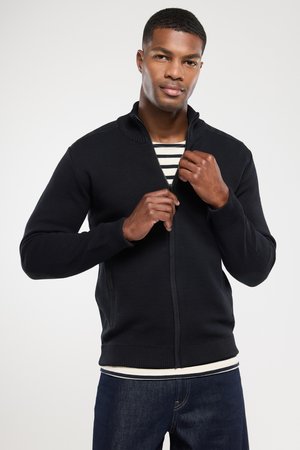MECMOR ZIP CARDIGAN - Strickjacke - noir