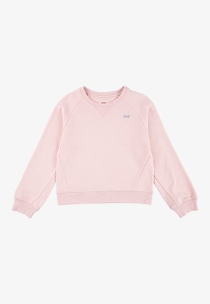 Felpa rosa con maniche raglan, polsini e vita a coste. Presenta un piccolo logo sul petto. Design semplice in tessuto morbido.