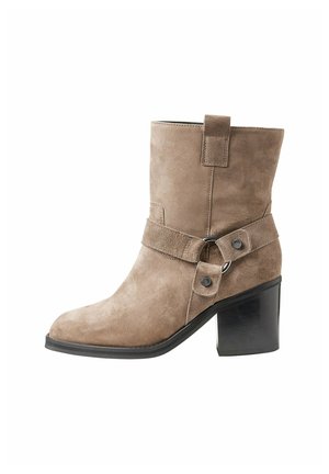Cowboy/biker ankle boot - taupe