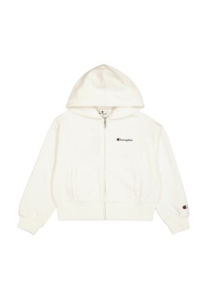Champion HOODED SCRIPT SHOP - Sudadera con cremallera - offwhite