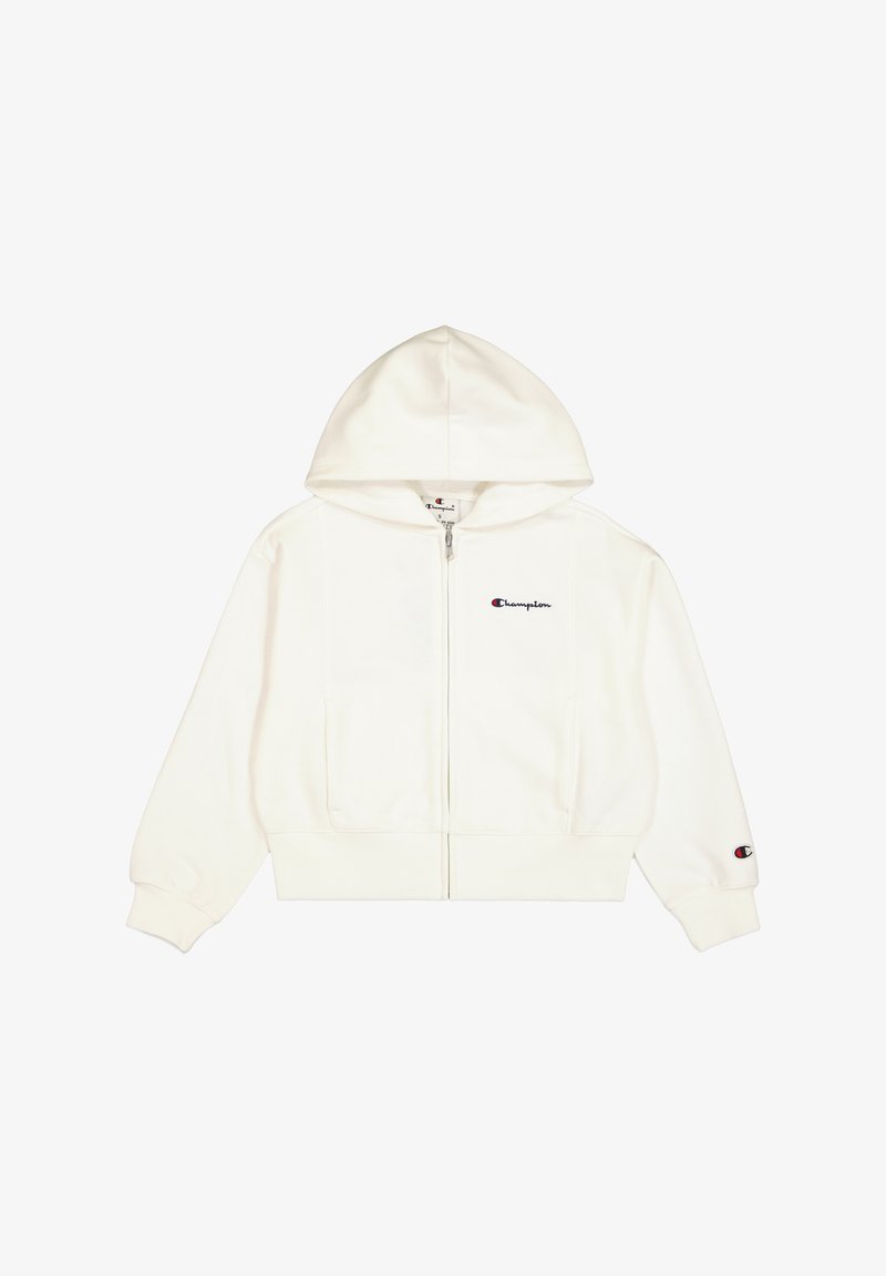 Champion HOODED SCRIPT SHOP - Sudadera con cremallera - offwhite