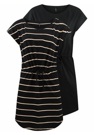 S/S 2 PACK - Jersey dress - black double camel