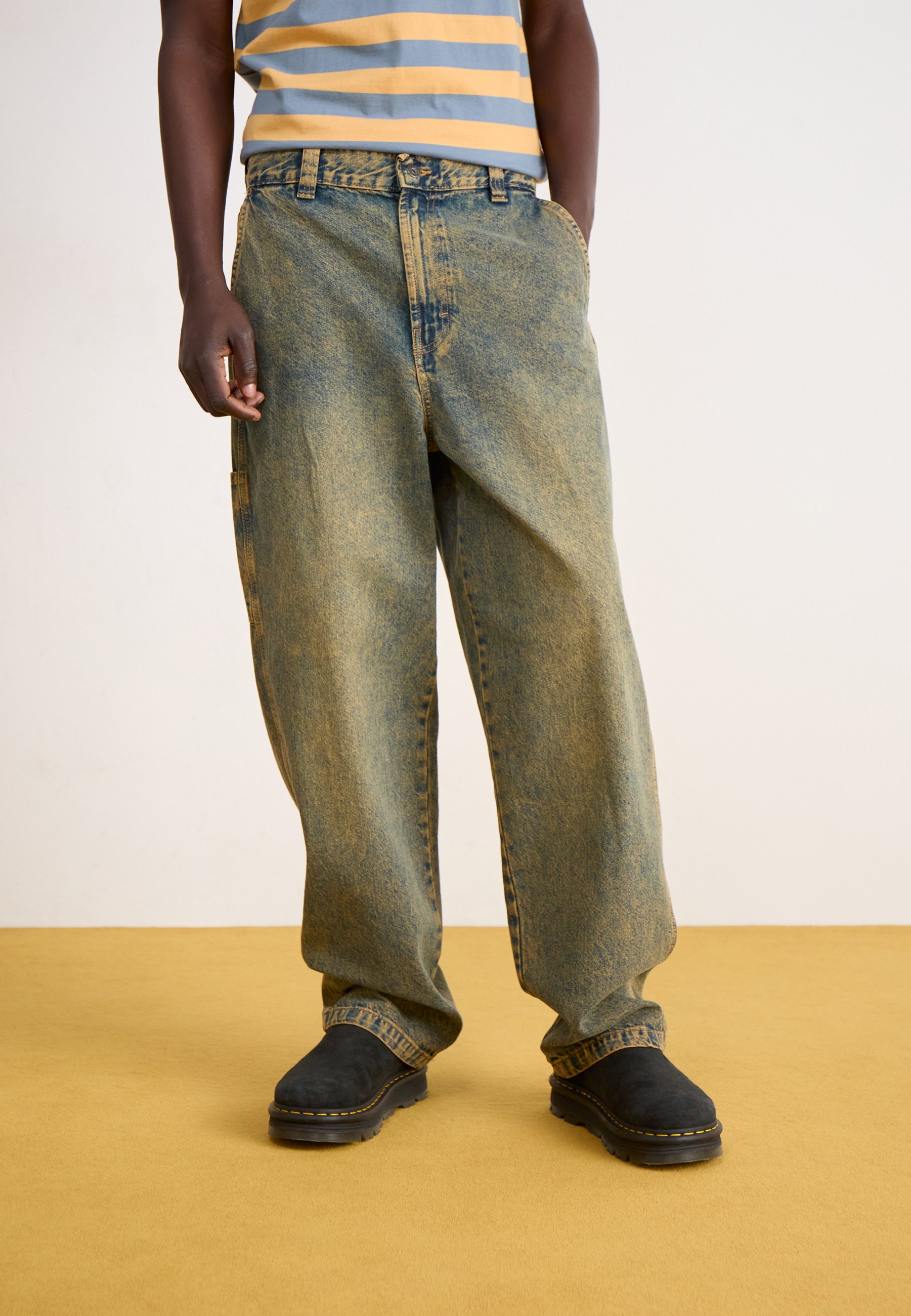 Dickies MADISON BAGGY FIT - Baggy jeans - yellow fade indigo/dirty