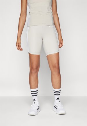 OPTIME ESSENTIALS 3STRIPES SHORT LEGGINGS - Tights - alumina/white