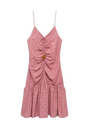 Mango Kids BEDRUKTE GESMOKTE - Rochie de zi - roze