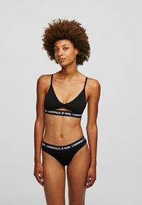 KARL LAGERFELD - PEEPHOLE LOGO BRA - Triangle bra - black Thumbnail Image 1