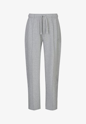 Hellgraue Jogginghose mit elastischem Bund, Kordelzug, geraden Beinen und dezenten Nahtdetails an der Vorderseite.