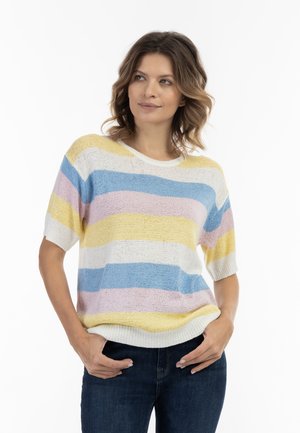 usha, LYNNEA - T-Shirt print - weiss rosa gelb