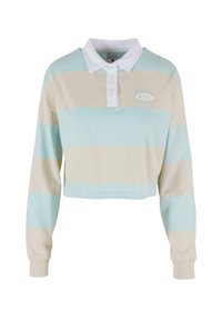 CROP  - Polo - light sand lt blue white