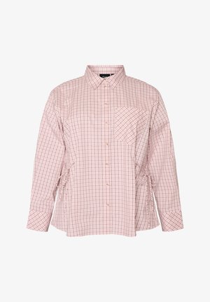 Zizzi, LOCKERES KARIERTES HEMD MIT BINDEGÜRTEL - Blusa - rot