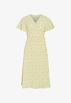 VILA, VILOVIE S/S WRAP MIDI DRESS - NOOS - Dnevna haljina - pastel yellow