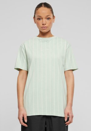 Karl Kani SMALL SIGNATURE OS  - T-shirt med print - lightmint offwhite