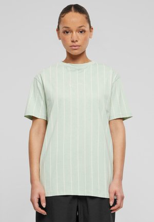 Karl Kani SMALL SIGNATURE OS  - T-Shirt print - lightmint offwhite