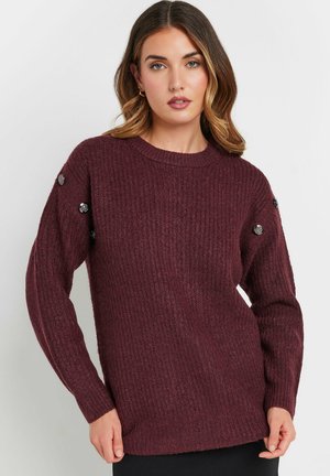 Stickad tröja - maroon