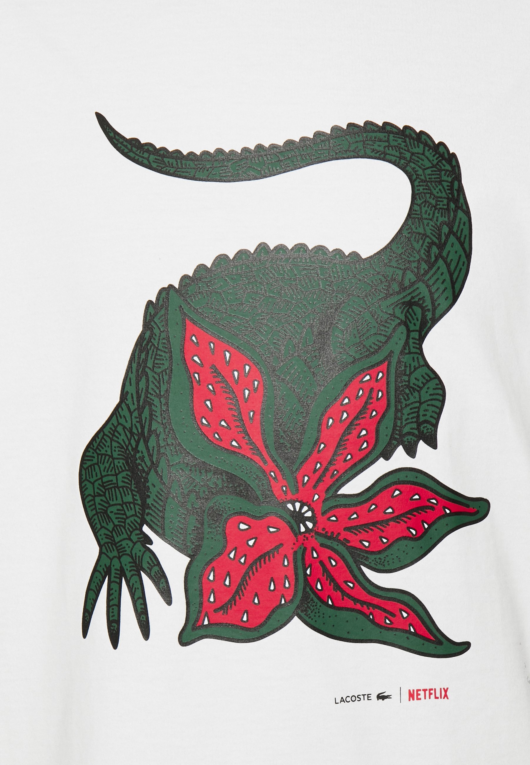 Lacoste LACOSTE X NETFLIX - T-shirt z nadrukiem/mleczny