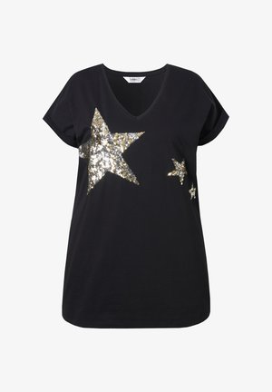 Angel of Style, T-SHIRT, KOMFORT FIT, PAILLETTEN-STERNEN - Print T-shirt - black