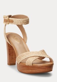 Lauren Ralph Lauren SASHA RAFFIA PLATFORM SANDAL - Sandalai - natural