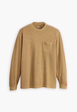 Levi's® LONG SLEEVE AUTHENTIC POCKET TEE - Longsleeve - garment dye fig