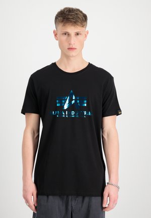 FOIL - Print T-shirt - black blue