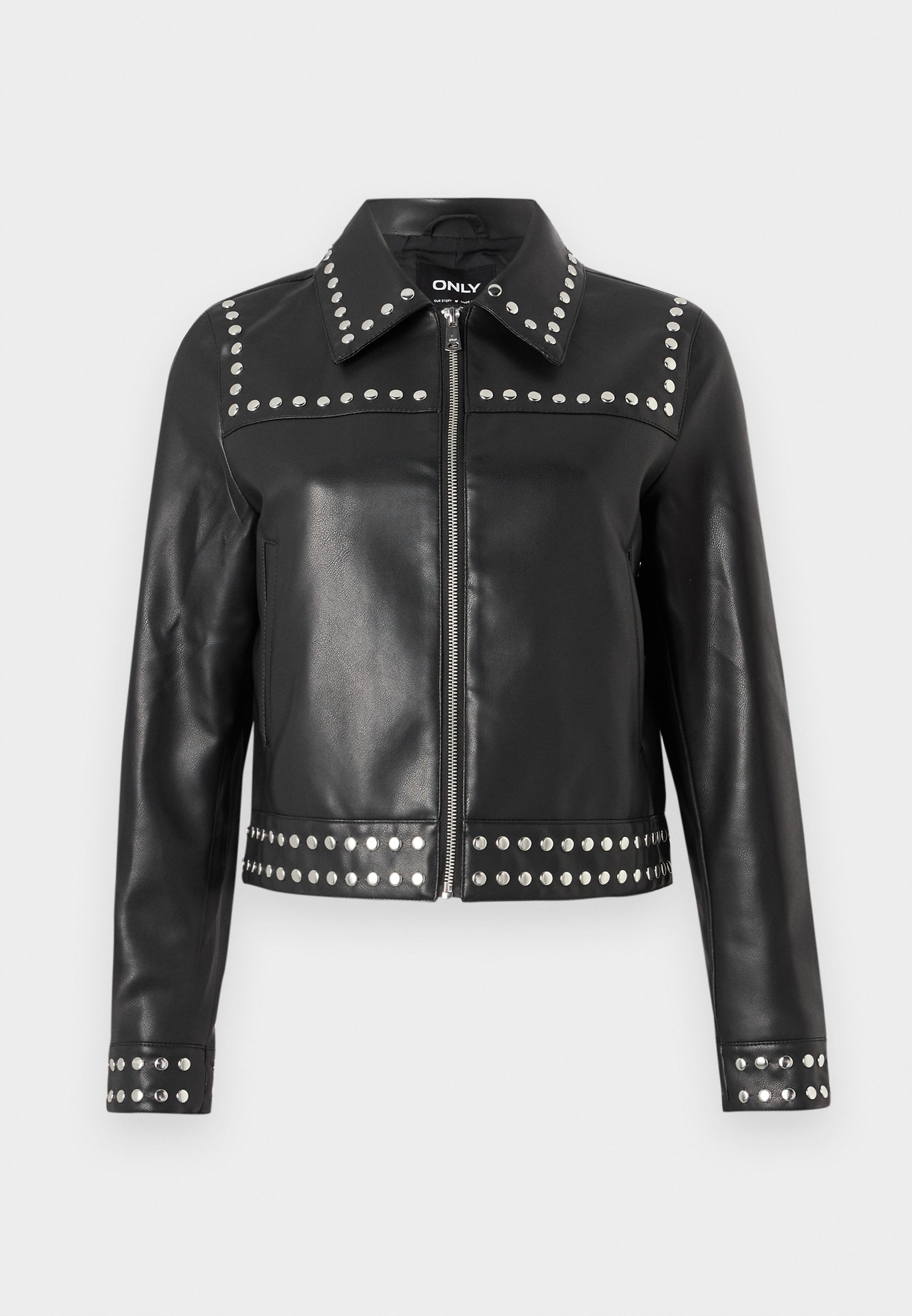 ONLY ONLMAXIME STUD JACKET - Faux leather jacket - black - Zalando