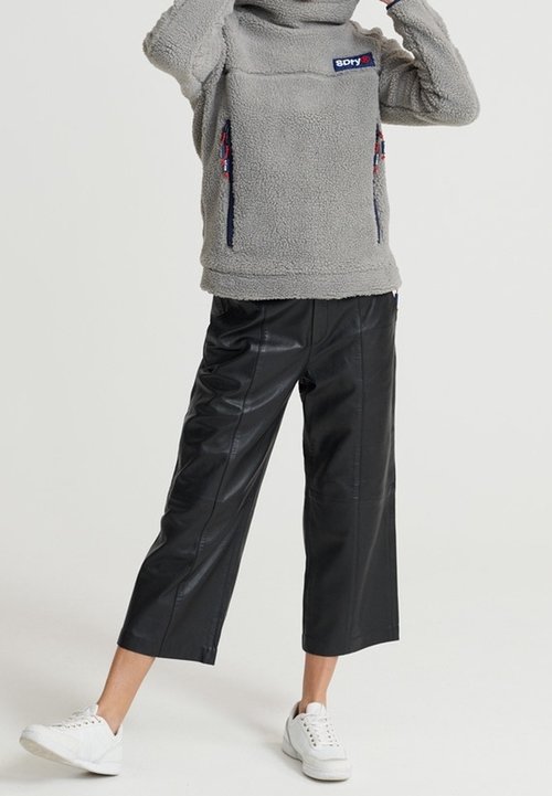 INEXTENSO Pull col montant bleu marine en coton femme pas cher
