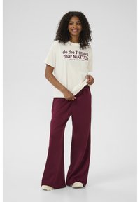 Kaffe ELLY - T-shirt imprimé - chalk