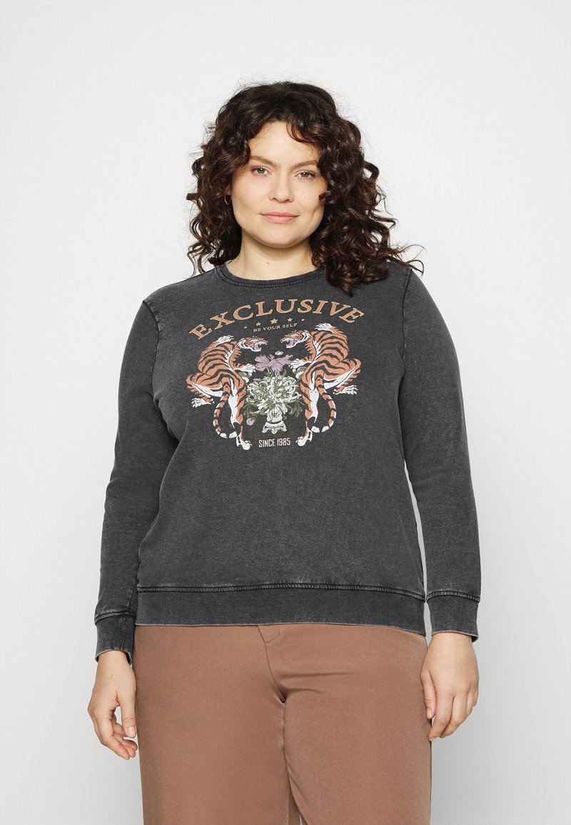 ONLY Carmakoma CARMIKO LIFE TIGER BOX - Camisola - black