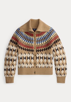 Polo Ralph Lauren, GEO-MOTIF WOOL-CASHMERE CARDIGAN - Chaqueta de punto - camel multi