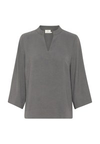 MALLY NOTCH NECK 3/4 SLEEVES - Blus - black oyster
