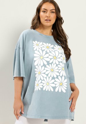 Yours Clothing, PLUS SIZE CASUAL TOPS - Printtipaita - baby blue