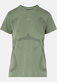 ASICS ROAD SEAMLESS SS - Sportovní tričko - monument blue whisper green