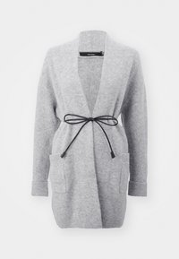 VMBOOM OPEN BELT CARDIGAN - Kardigán - light grey melange/black