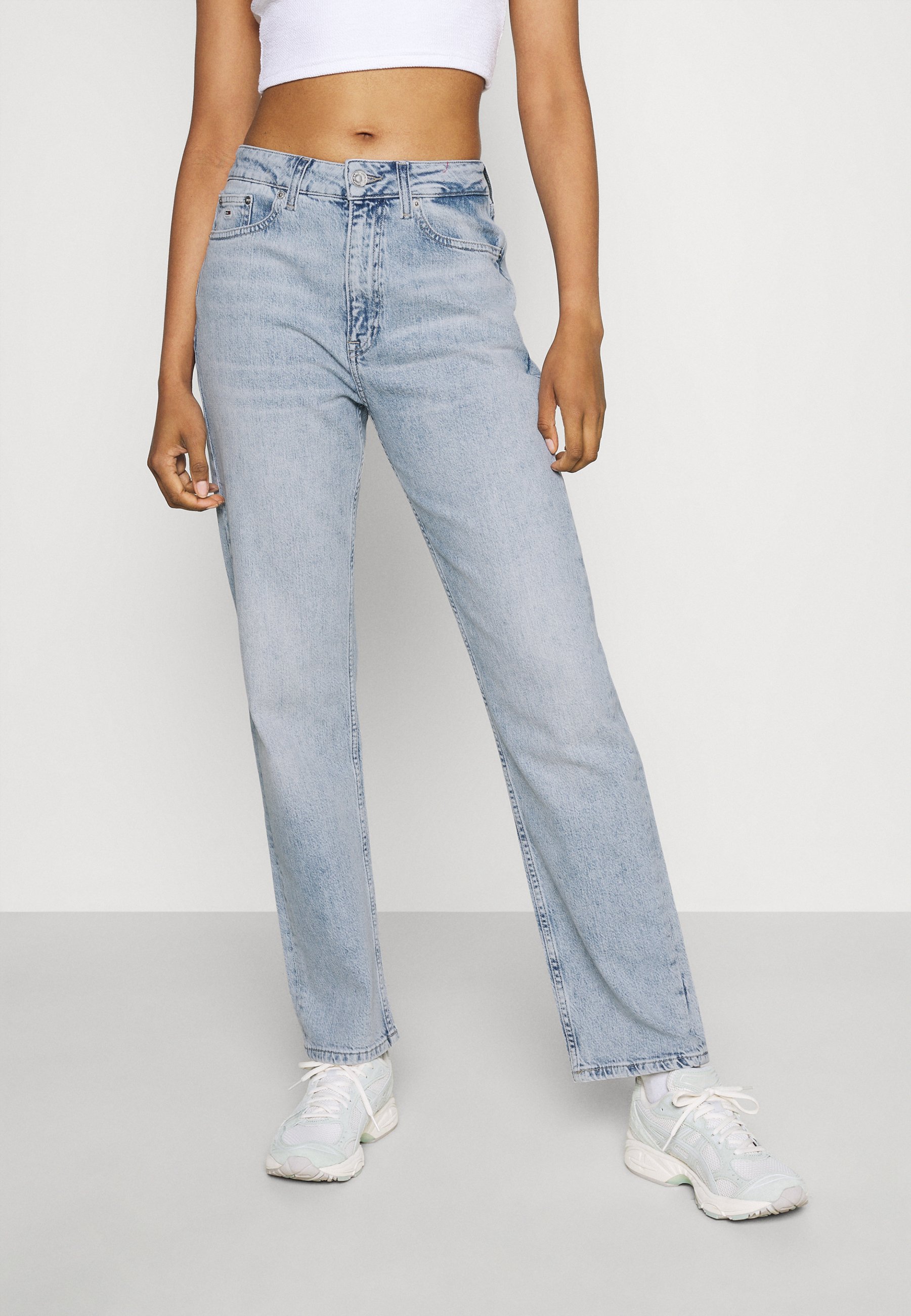 Tommy Jeans HARPER ANKLE - Straight leg jeans - light blue denim/Lichtblauw  - Zalando.be