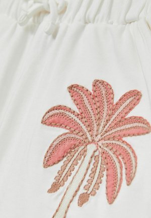 Reiss REISS PALMER COTTON PALM TREE DRAWSTRING SHORTS - Shorts - ivory