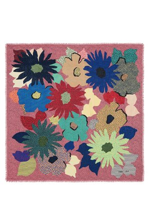 FLORES DOTS RAYAS - Scarf - rosa